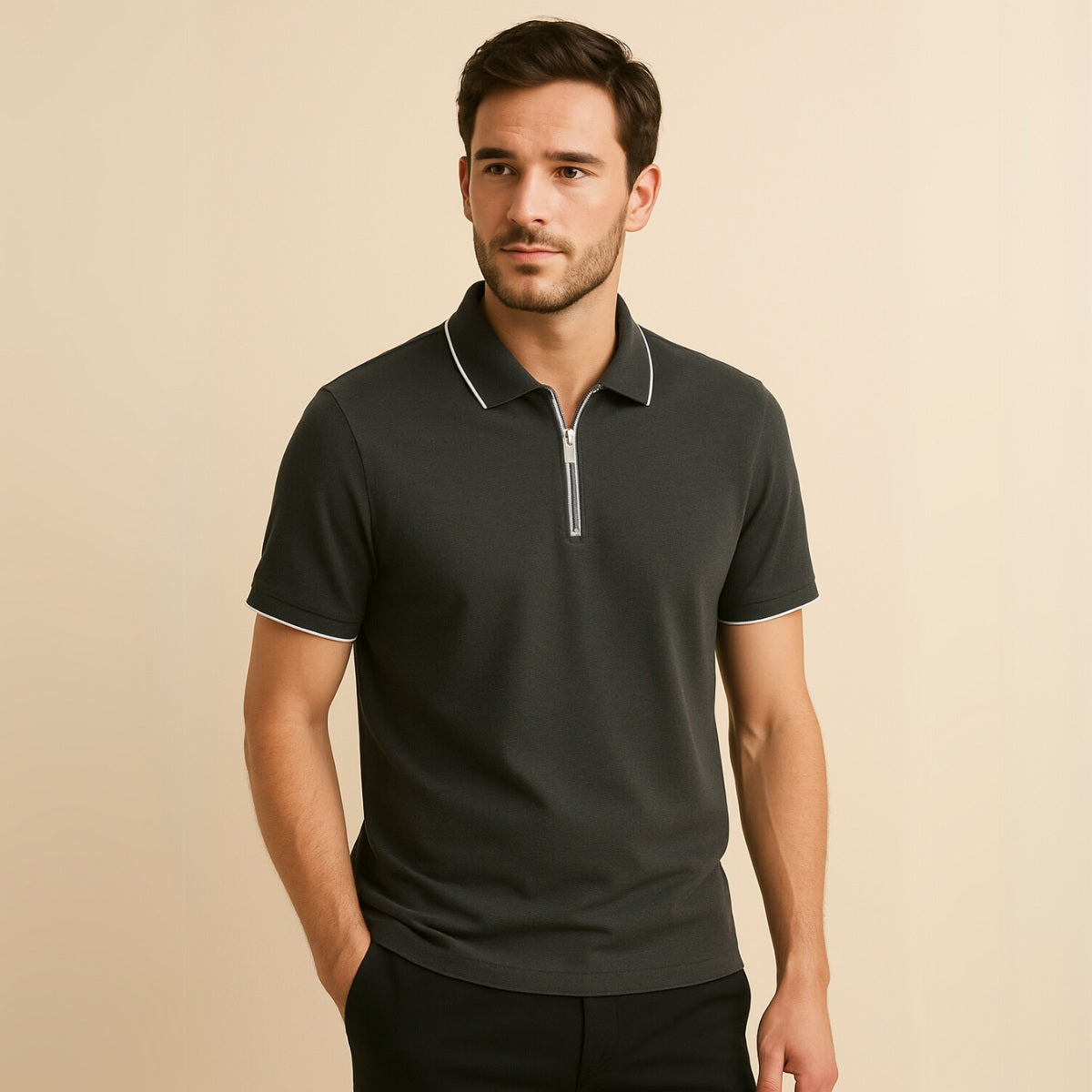 Camisa Polo com Zíper Old Money Manttan