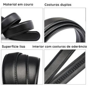 Cinto Social de Couro Preto Civano Fiarro