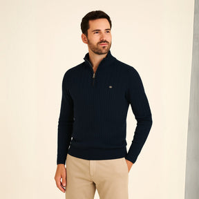 Suéter Masculino Gola Alta com Zíper Verri