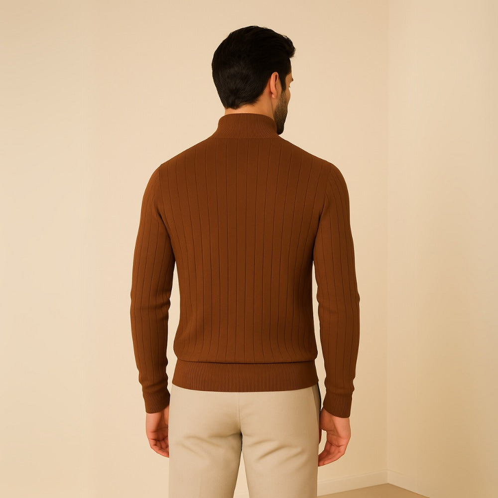 Suéter Masculino Gola Alta com Zíper Verri