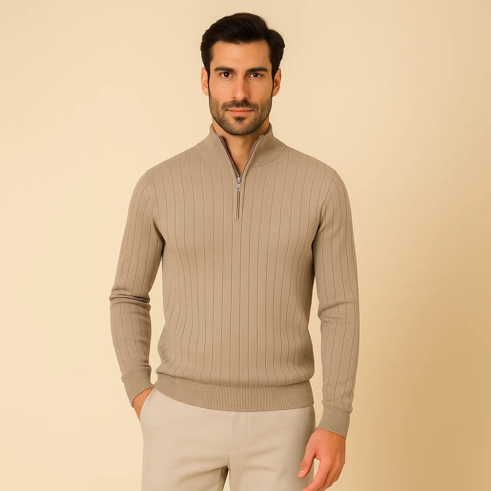 Suéter Masculino Gola Alta com Zíper Verri