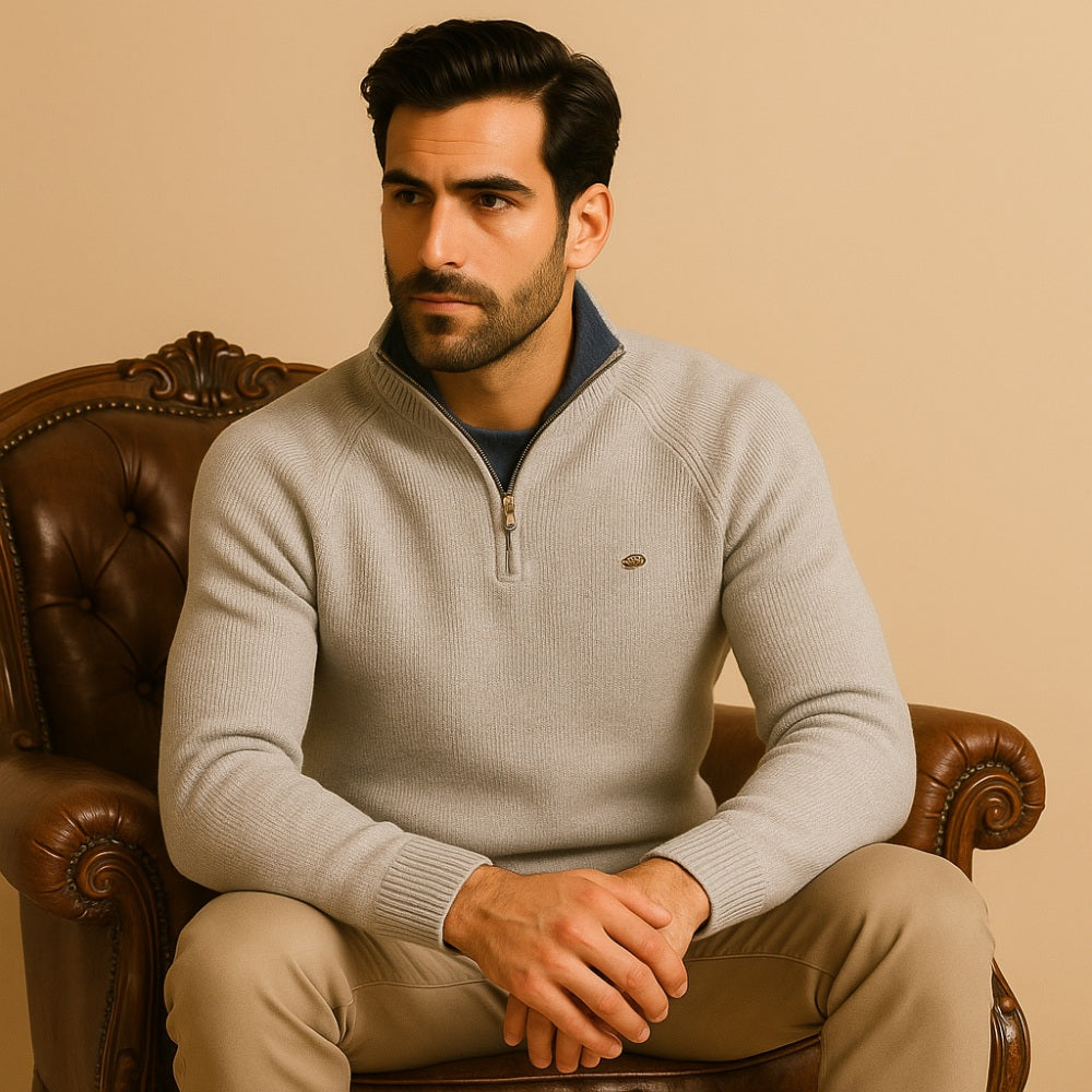 Suéter Masculino Meio Zíper Pesson Signature