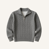 Suéter Masculino de Tricô Gola Alta Meio Zíper Fontaine